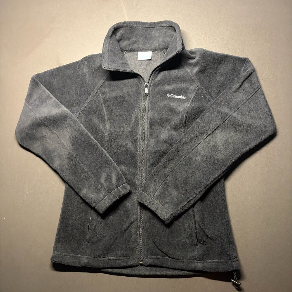 Size M Mens – Columbia Charcoal Gray Full Zip Fleece Jacket Outdoor